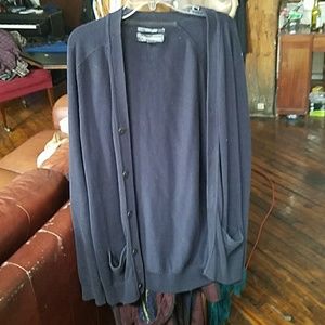 Blue Eddie Baur cardigan.  Cotton cashmere